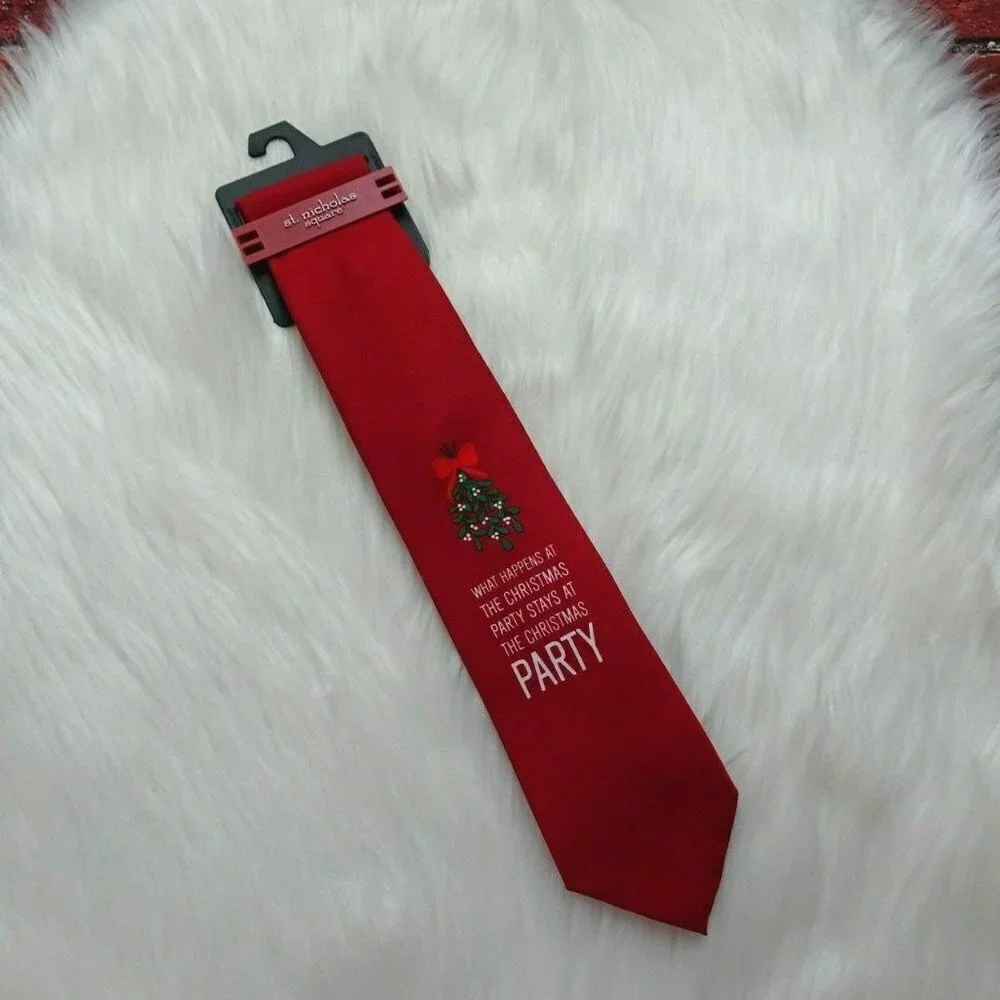 Clearance!💎5/$25 NWT St. Nicholas Square Men's Neck Tie Holiday Christmas